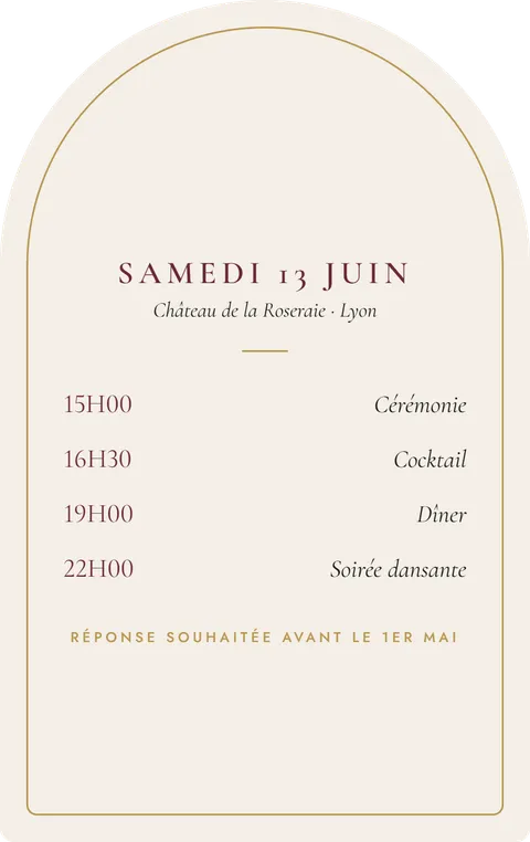 Programme La Roseraie, verso, format arche (aperçu de démonstration)