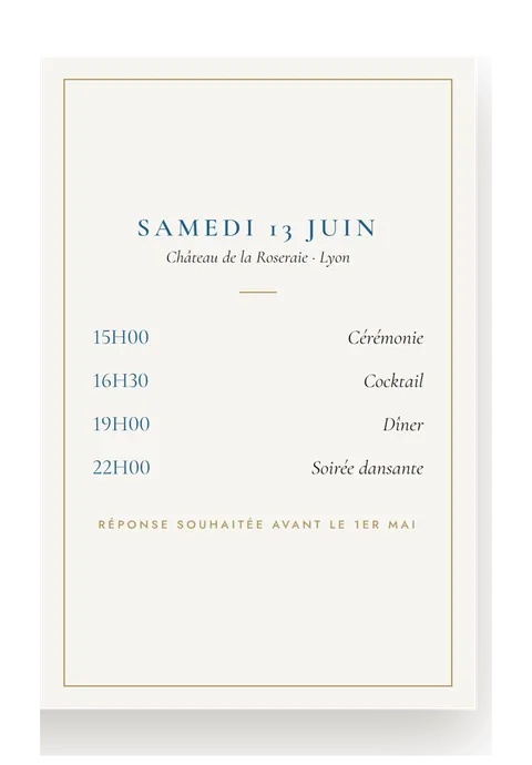 Programme Santorin, verso, format carte (aperçu de démonstration)